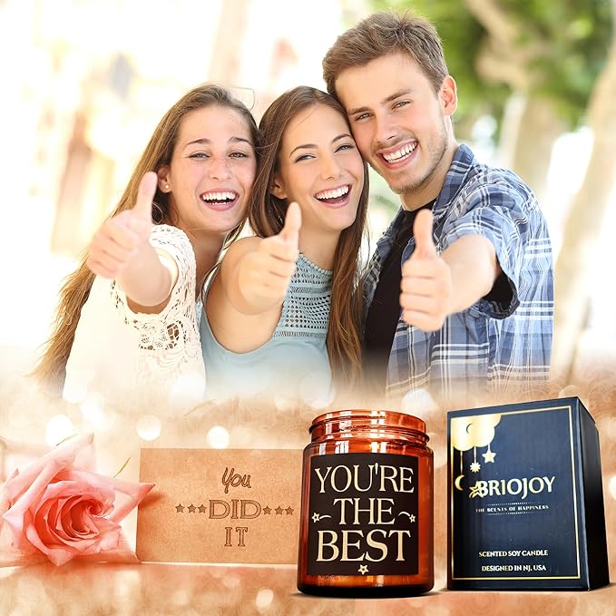 You're The Best Scented Candles - Bestie Gift for Women - Friendship, Birthday, Christmas, Thank You, Appreciation Gifts for Coworker, Best Friend, Sister, Mom - Natural Soy Candle for Home
