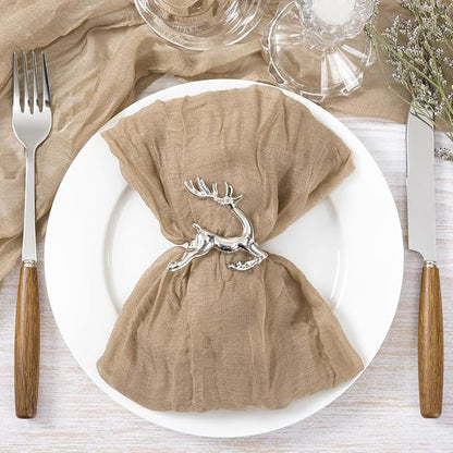 Socomi Nude Coffee Cheesecloth Napkins Fall Thanksgiving Cheese Cloths Gauze Set of 24 Boho Washable Dinner Table Napkins for Wedding Party Baby Shower Birthday Party Decor
