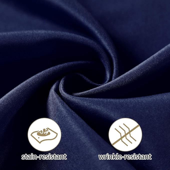 50pcs Polyester Cloth Napkins - 17 x 17 inch Navy Dinner Washable Napkins with Hemmed Edges for Restaurant/Wedding/Hotel(50,Navy)