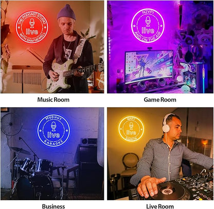 Custom Live On Air Neon Signs for Wall Decor, Personalized LED Live Neon Light Handmade Sign Gift for Twitch Tiktok Youtube Streamer Gamer, Studio Game Room Bedroom Art Decoration