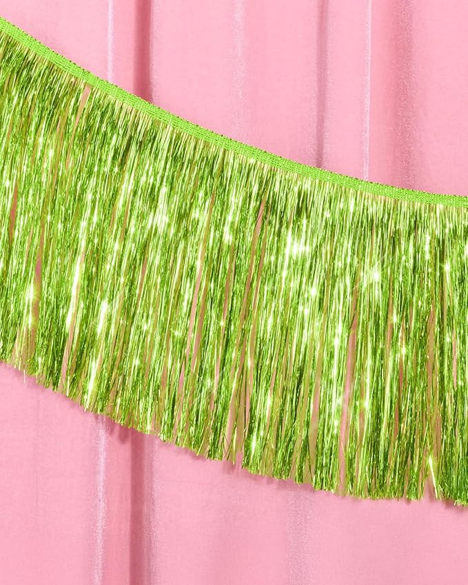 xo, Fetti Party Decorations Lime Green Fringe Banner - 4 ft. | Bachelorette Party Supplies, Birthday Photo Booth, Margarita Bach Decor, Bridal Shower Backdrop