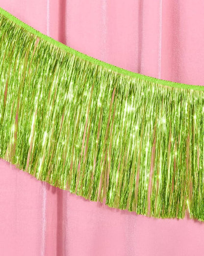 xo, Fetti Party Decorations Lime Green Fringe Banner - 4 ft. | Bachelorette Party Supplies, Birthday Photo Booth, Margarita Bach Decor, Bridal Shower Backdrop