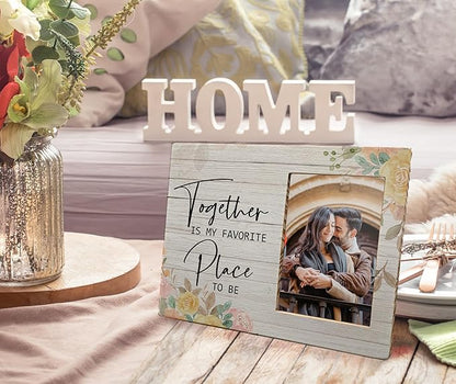 Couples Picture Frame, Valentines Frame, Love Picture Frame, Engagement Photo Frame, Engagement Gifts for Couples Newlyweds, Together is My Favorite Place to be Wood Photo Frame for 4x6 Photos