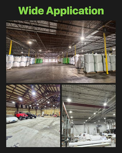 Glitgate 250W UFO LED High Bay Shop Light 6-Pack 150LM/W 37,500LM Output High Bay Led Lights 100-277V IP65 Waterproof Commercial Warehouse Lighting Fixture 5000K Daylight for Garage, Workshop, Factory
