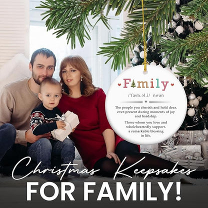 Gifts for Family, Christmas Ornaments 2025 - Family Decor Gifts for Mom, Dad, Daughter, Son, Husband and Wife, Grandma, Grandpa Gift Ideas - Christmas Tree Decoration Ceramic Ornament