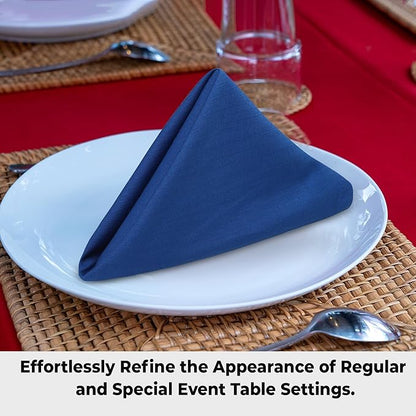 Urban Villa Cloth Napkins Set of 12 20x20 Inches 100% Cotton Napkins Cloth Washable Soft Durable Reusable Absorbent Table Dinner Napkins Cloth for Hotel Lunch Restaurant Weddings Parties-Royal Blue