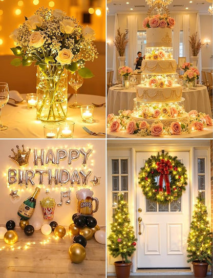 Brightown 14 Pack LED Fairy Lights Battery Operated String Lights, 7ft 20LED Waterproof Silver Wire Twinkle Lights, Firefly Starry Moon Lights for Mason Jars DIY Christmas Wedding Party Bedroom