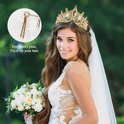TAROSE Silver Tiaras for Women and Girls, Crystal Gold Crowns for Women, Hair Accessories for Bride/Halloween/Prom/Birthday