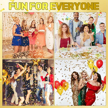 Sumind 200 Grams Gold Silver Large Metallic Confetti Rose Glitter Throwable Table Scatter Foil Confetti for Christmas Birthday Party Baby Shower Graduation Wedding Celebrations(Gold)