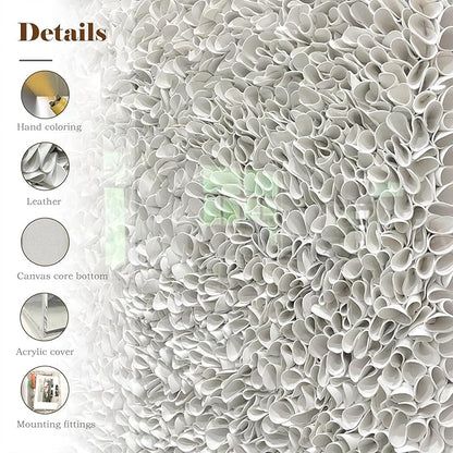 BrightA Minimalist 3D Wall Art Large Wall Art Artwork for Walls White Textured Wall Sculpture with Embossed Patterns Modern Abstract Artwork for Living Room Office Decor 23.6"x23.6"
