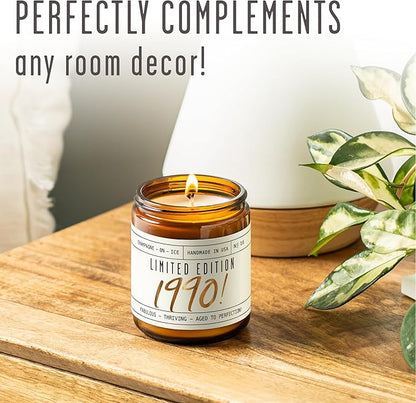 35th Birthday Gifts for Women - 'Limited Edition 1990' Soy Candle, w/Champagne on Ice I 35 Birthday Gifts for Women I 35th Gift for Her Ideas I 9oz Reusable Jar, 50Hr Burn, Made in USA