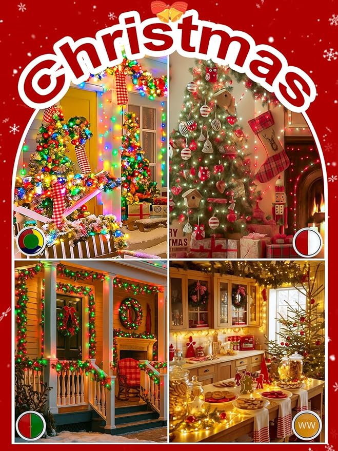 Smart Color Changing Christmas Lights with Remote & App Control, 66 FT 200 LED RGB String Lights with Timer, Music Sync Multiple Modes Twinkle Christmas Tree Light Waterproof Indoor Outdoor Xmas Decor