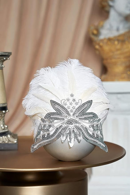 BABEYOND Carnival Feather Headpiece Showgirl Feather Pageant Headband 1920s Flapper Headband