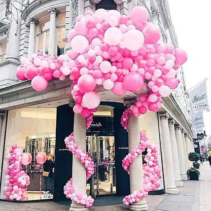 PartyWoo Pink Balloons 101pcs 12 Inch Matte Pink Balloon Arch Kit for Girl Baby Shower Gender Reveal Wedding Bachelorette Engagement Birthday Princess Butterfly Themed Party Decorations Pink-Y11