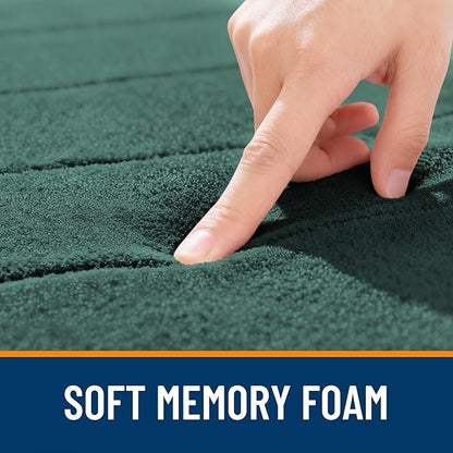OLANLY Memory Foam Bath Mat 44x32, Super Soft Absorbent Bathroom Rugs, Quick Dry, Machine Washable Shower Floor Rugs, Bathmat Carpet, Bathroom Home Decor Accessories, Blackish Green