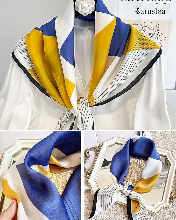 Neck Scarf For Womens Silky Head Scarves Hair Bandanas Square Scarf Fashion Accessories lightweight