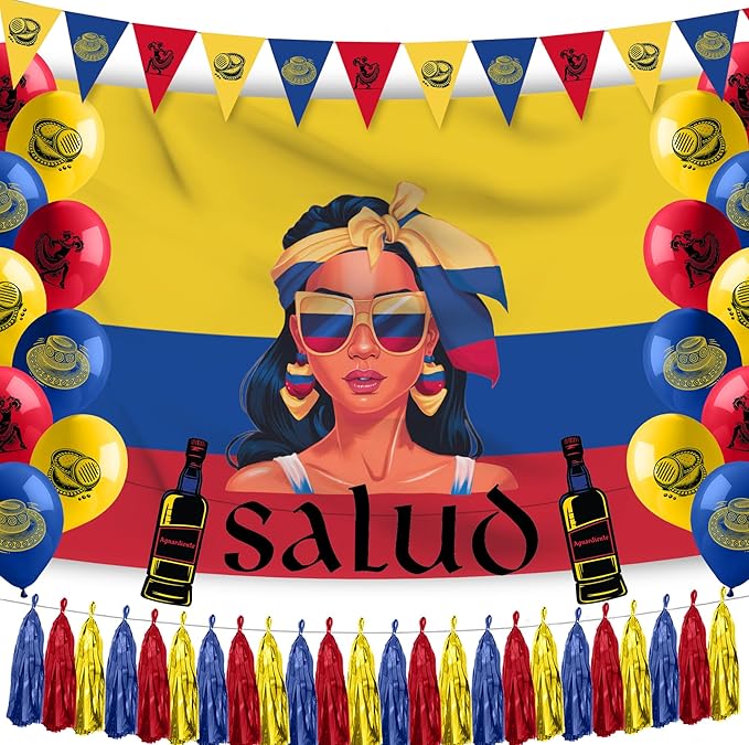 Hades Colombian Party Decorations – Colombian Themed Party Decorations – Colombia Theme Party Decor – Decoracion Para Fiesta de Colombia – Colombian Party Supplies For Adults Kids – Colombian Birthday