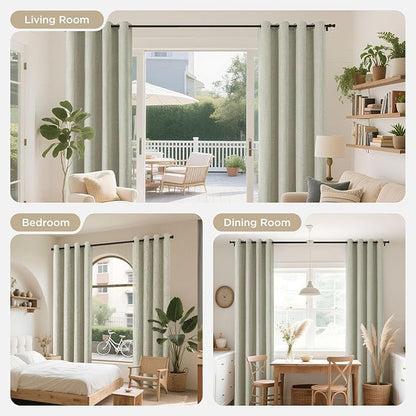 Joydeco Blackout Room Divider Curtains, Extra Wide Light Beige Sliding Door Drapes Living Room Curtains, 1 Panel 100W x 108L Inch Patio Door Drapes for Room Privacy