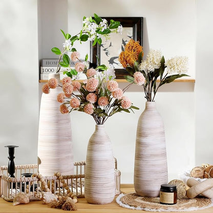 ALMA 18 inch Extra Tall Floor Vase for Home Decor, Large Earthy Vessel for Tall Pampas Grass & Dried Flowers, Cream Beige Ceramic Vase for Centerpieces, Living Room, Entryway Mantel, Bookshelf