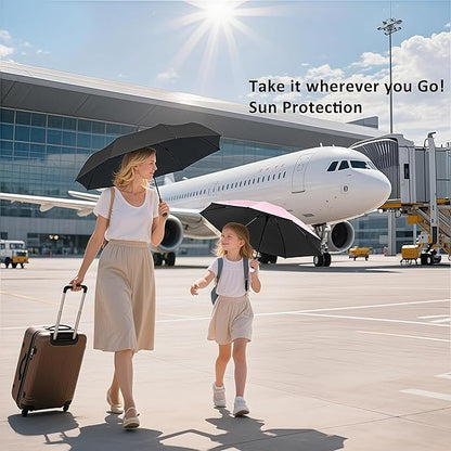 BAODINI Travel Essentials Mini Umbrella for Purse With Case Small Compact UV Sun Protection Lightweight Tiny Pocket Manual Open Close Umbrella for Women Kids and Men Fits Purse Backpack