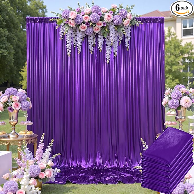 30ftx10ft Shimmer Purple Sequin Backdrop Curtain for Parties-Thick Wrinkle Free Glitter Backdrop Drapes Photo Back Drop Curtains for Birthday Wedding Halloween Photography Background-6 Panels 5x10ft