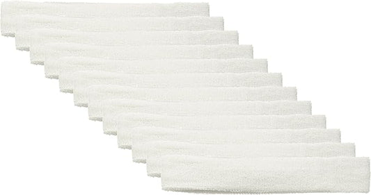12 Sweatbands Cotton Sports Headbands Terry Cloth Moisture Wicking Athletic Basketball Headband by Kenz Laurenz