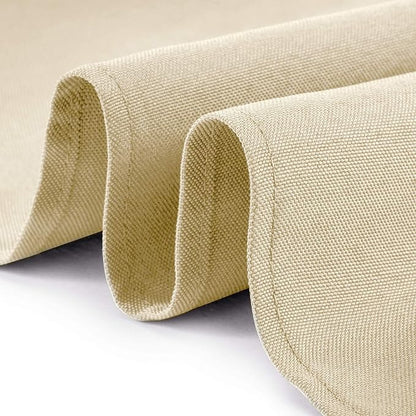 Lann's Linens - 10 Premium 120" Round Tablecloths for Wedding/Banquet/Restaurant - Polyester Fabric Table Cloths - Beige