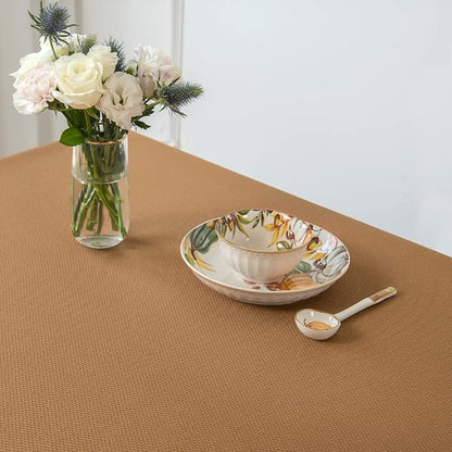 maxmill Fall Tablecloth Stain Resistant Waterproof Wrinkle Resistant Spillproof Washable Soft Textured Table Cloth for Dining Room Harvest Thanksgiving Parties, Rectangle 60 x 140 Inch, Amber Bronze
