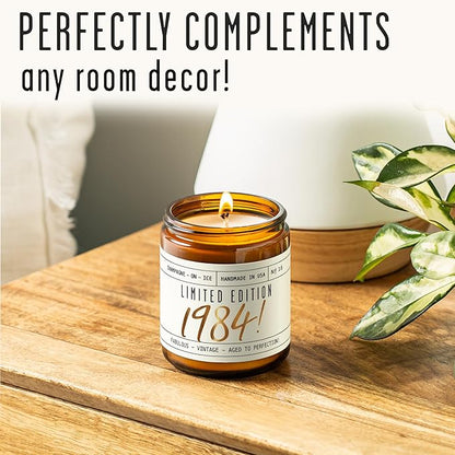 41st Birthday Gifts for Women - 'Limited Edition 1984' Soy Candle, w/Champagne on Ice I 41 Birthday Gifts for Women I 41st Gift for Her Ideas I 9oz Reusable Jar, 50Hr Burn, Made in USA