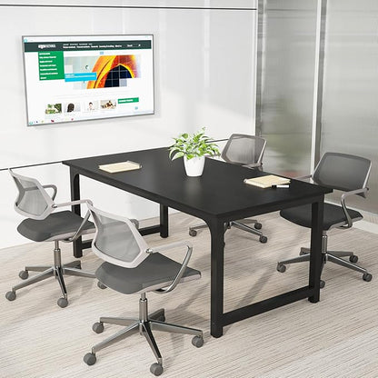 Tribesigns Modern Computer Desk, 63 x 31.5 inch Large Office Desk Computer Table Study Writing Desk Workstation for Home Office, Black