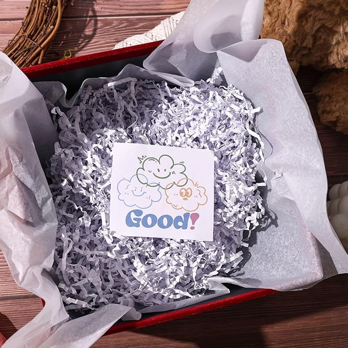 VGOODALL 2LB White Crinkle Paper Filler, Shredded Confetti Paper for Gift Basket Filling Wedding Anniversary Party Gift Box Filler Stuffing