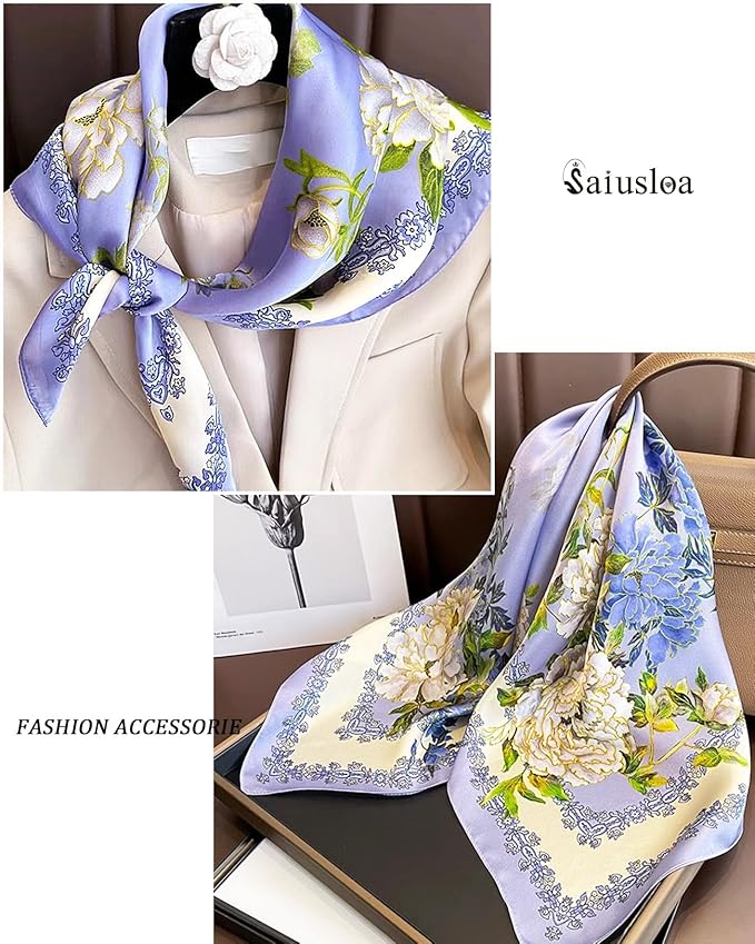 Neck Scarf For Womens Silky Head Scarves Hair Bandanas Square Scarf Fashion Accessories lightweight