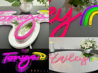 ADVPRO Custom Wedding LED Neon Signs, Customizable for Wall Decor, Birthday Party, Personalized Large Led Neon Light Sign with Surname, Name, Est Date