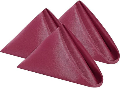 Cloth Napkins 20x20 inch Washable Polyester Dinner Napkins Soft Table Napkins for Wedding Party Dining Banquet(Burgundy,12PCS)