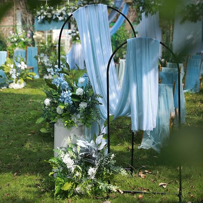 Wokceer Baby Blue Wedding Arch Draping Fabric Backdrop 4 Panels 28.7" X 20FT Sheer Drapes Fabric for Wedding Arbor Ceremony Party