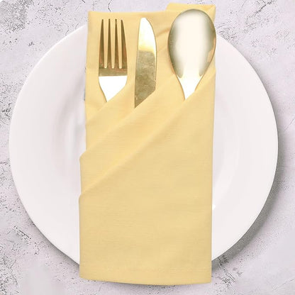 Urban Villa Cloth Napkins Set of 12 (20x20 Inches) 100% Cotton Napkins Cloth Washable Soft Durable Reusable Absorbent Table Dinner Napkins Cloth for Hotel Lunch Restaurant Weddings Parties – Yellow