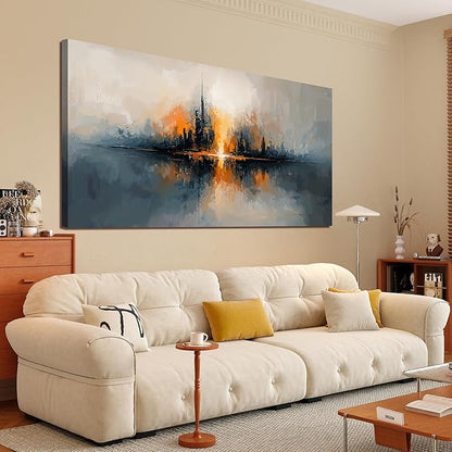 Large Canvas Wall Art Decor Modern Black Wall Art Prints Abstract Canvas Art Wall Decor Wall Art Pictures For Living Room Abstract City Wall Art Decorations Office Home Decor Aesthetic 24" X 48"