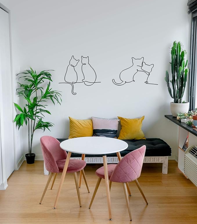 Matani Metal Dog Wall Art | Metal Decor | Minimalist Room & Living Room Wall Decor (Sleeping Labrador, Cats)