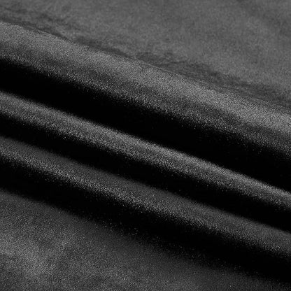 PRIMROSE Black Curtains 90 inch for Living Room Velvet Drapes Blackout Rod Pocket Back Tab Window Treatment Semi Room Darkening Decor Curtains for Bedroom Set of 2 Panels