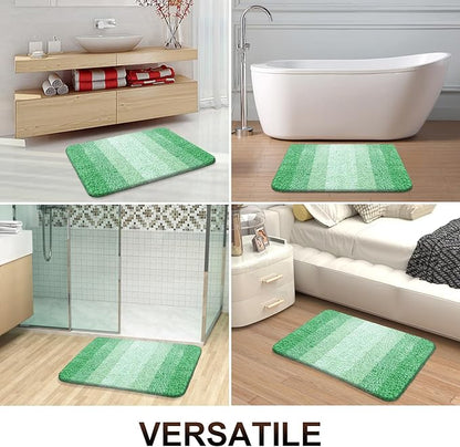 OLANLY Bathroom Rugs Mat 24x16, Extra Soft Absorbent Microfiber Bath Rugs, Rubber Backing, Quick Dry, Machine Washable Bath Mats for Bathroom Floor, Tub and Shower, Home Decor Accessories, Green