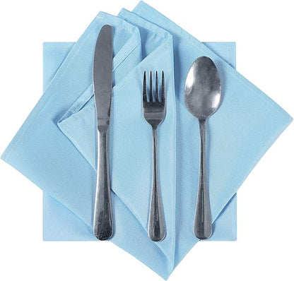 Cloth Napkins 20x20 inch Washable Polyester Dinner Napkins Soft Table Napkins for Wedding Party Dining Banquet(Blue Mist,25PCS)