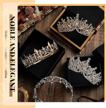 Henoyso 4 Pcs Prom King and Queen Crowns for Men Women Halloween Party King Queen Tiara Headband Homecoming Party Favor