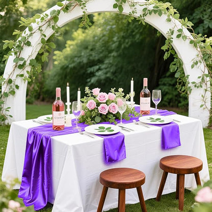Bailarina 120 Pack Purple Satin Napkins,17x17 Inches Wedding Napkins Square Soft Silky Table Napkins Bulk Decorative Elegant Cloth Napkin for Party Decoration, Banquet,Wedding,Graduation