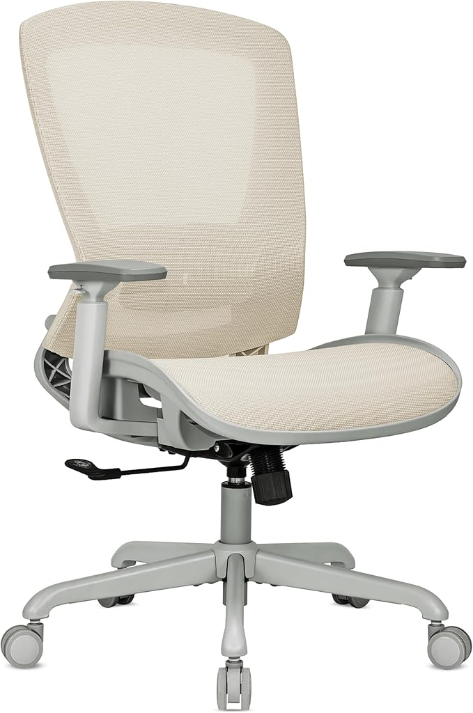 ELABEST Mesh Office Chair,Ergonomic Computer Desk Chair,Sturdy Task Chair- Adjustable Lumbar Support & Armrests,Tilt Function,Comfort Wide Seat,Swivel Home Office Chair