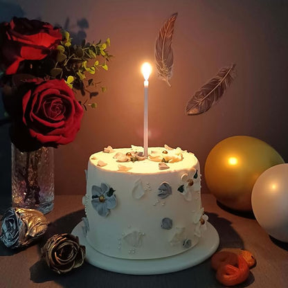 24 pcs Gold Birthday Candles for Cake Decorations,Long Thin Metallic Gold Candles,Celebration for Parties,Decorations from Cake-Unscented (24, White)