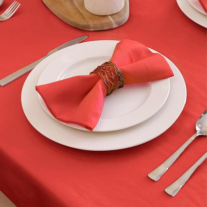 Encasa XO Brick Cloth Napkins Set of 6, 17"x17" | Solid Color Cotton Dinner Napkins | Washable & Reusable Napkins for Dining Table Fall Decoration, Holiday & Christmas Festivals