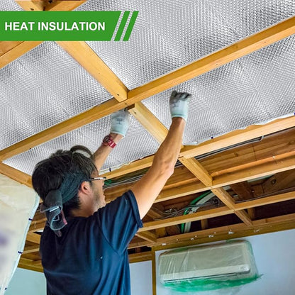 Reflective Insulation Roll, 24" x 50Ft, Aluminum, Radiant Barrier for Heat Insulation