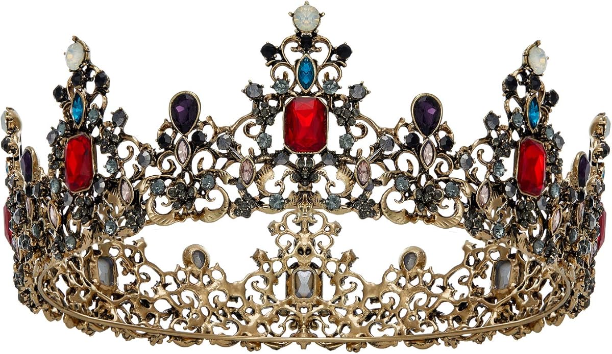 SWEETV Queen Crown for Women - Baroque Wedding Tiaras and Crowns,Jeweled Tiara Crown,Prom Birthday Halloween Hair Accessories