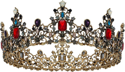 SWEETV Queen Crown for Women - Baroque Wedding Tiaras and Crowns,Jeweled Tiara Crown,Prom Birthday Halloween Hair Accessories