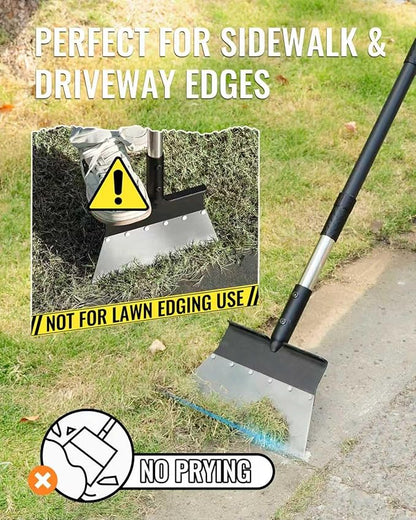 Garden Flat Shovel, Heavy Duty Multifunctional Cleaning Shovel with 60" Adjustable Long Handle, Metal Floor Scraper Tool for Weeding, Scraping, Ice & Snow Removal, Driveway, Sidewalk, Garden, Outdoor